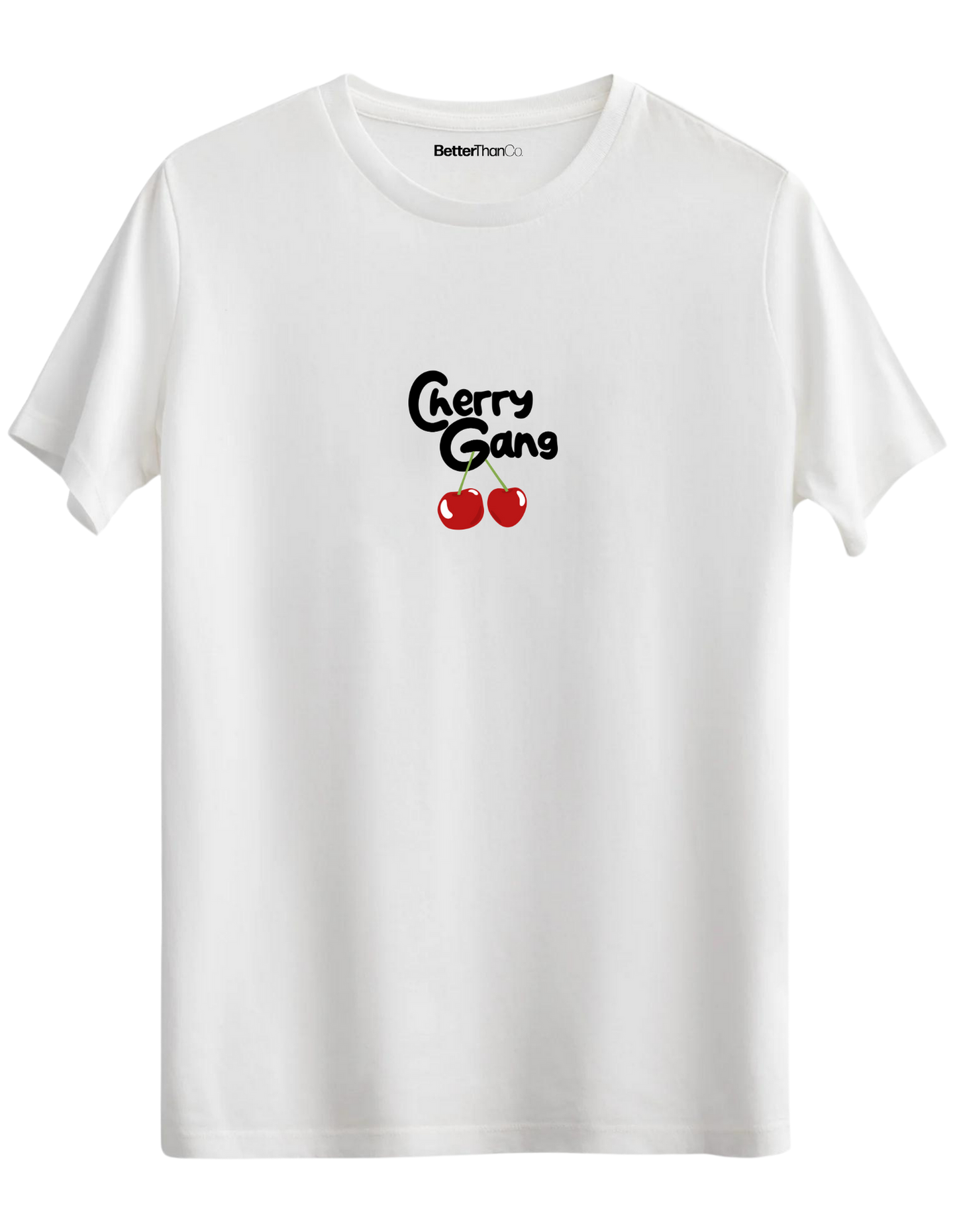 Cherry Gang Baskılı Bisiklet Yaka Regular T-shirt