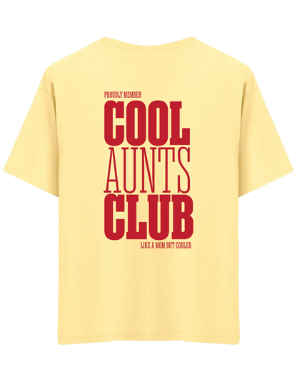 Cool Aunts Club Baskılı Bisiklet Yaka Oversize T-shirt