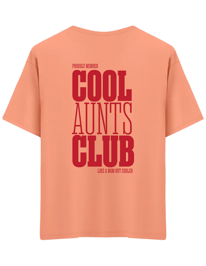 Cool Aunts Club Baskılı Bisiklet Yaka Oversize T-shirt