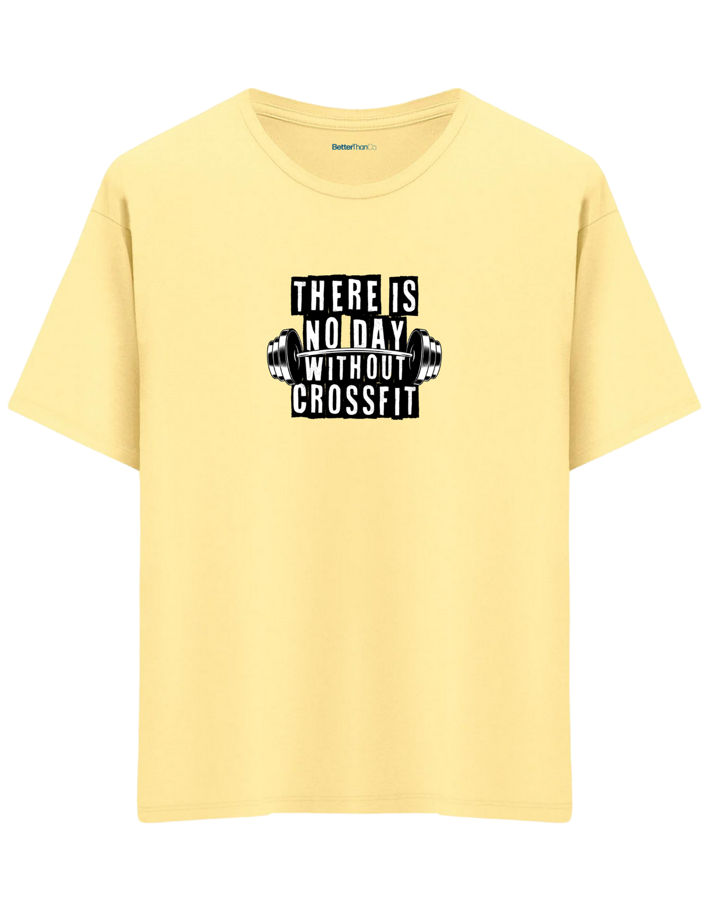 Crossfit Baskılı Bisiklet Yaka Oversize T-shirt
