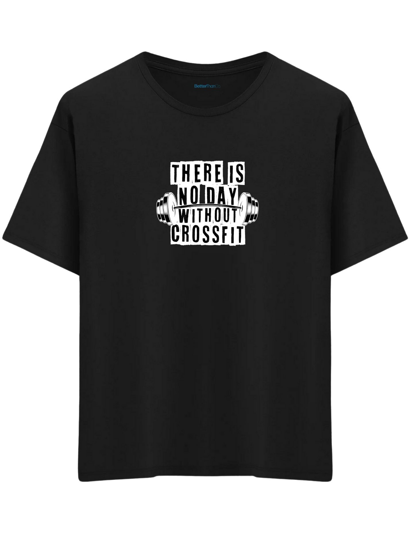 Crossfit Baskılı Bisiklet Yaka Oversize T-shirt