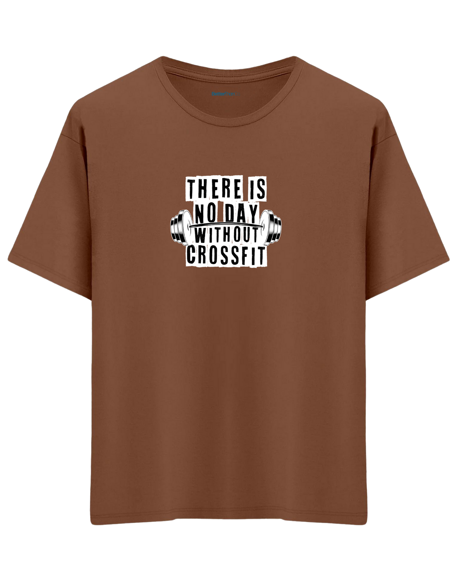Crossfit Baskılı Bisiklet Yaka Oversize T-shirt