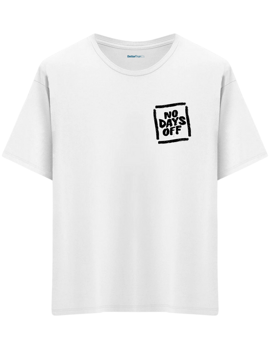 Day Off Baskılı Bisiklet Yaka Oversize T-shirt