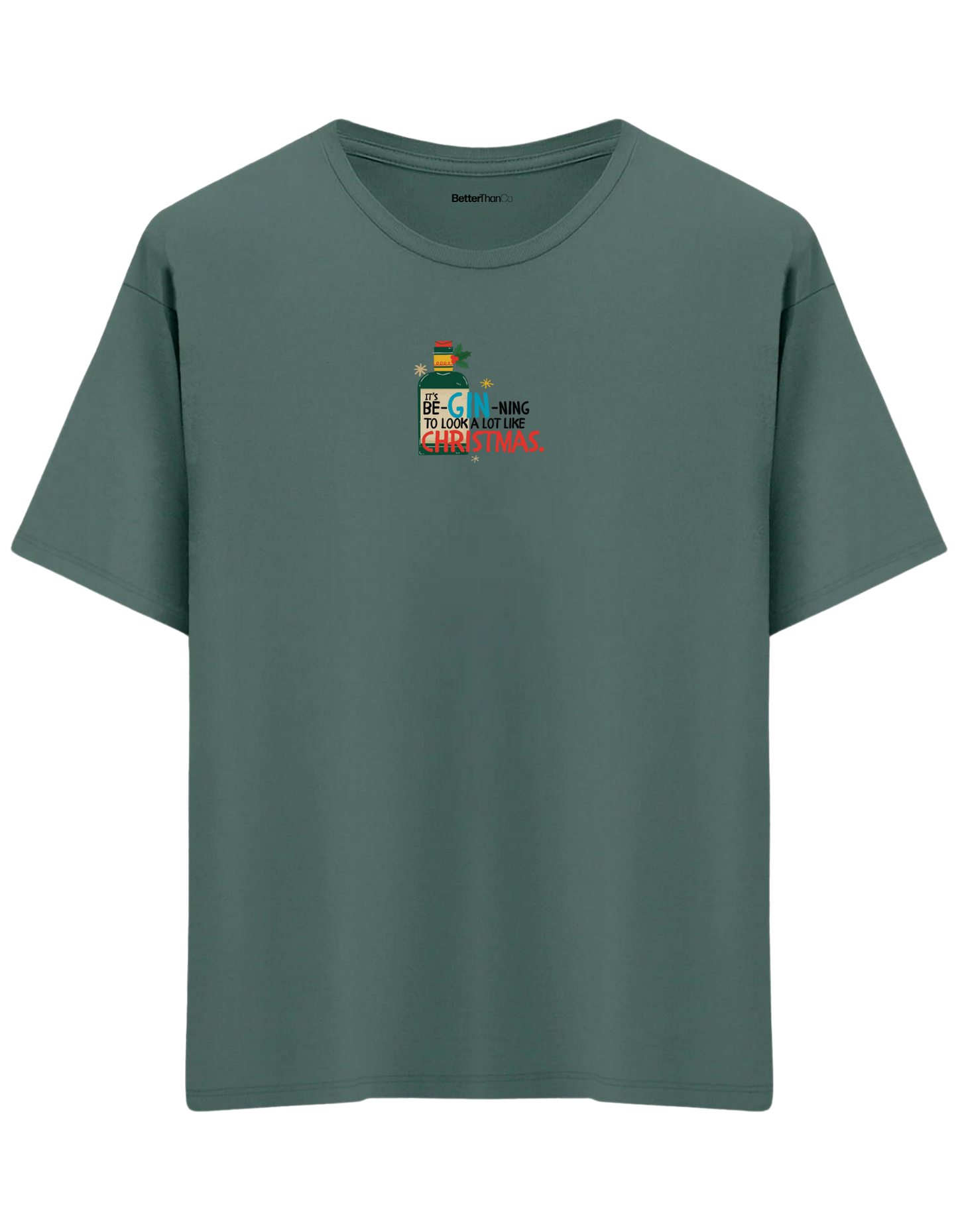 GIN-NING Baskılı Bisiklet Yaka Oversize T-shirt
