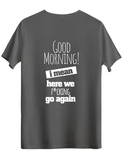Good Morning Baskılı Bisiklet Yaka Regular T-shirt