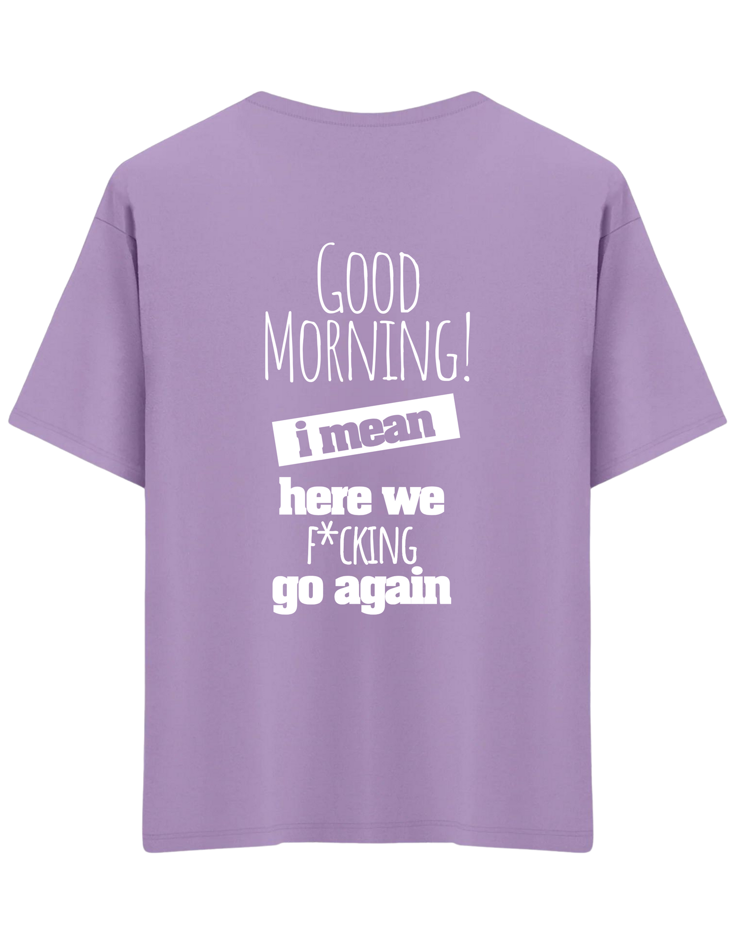 Good Morning Baskılı Bisiklet Yaka Oversize T-shirt