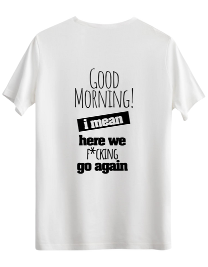 Good Morning Baskılı Bisiklet Yaka Regular T-shirt