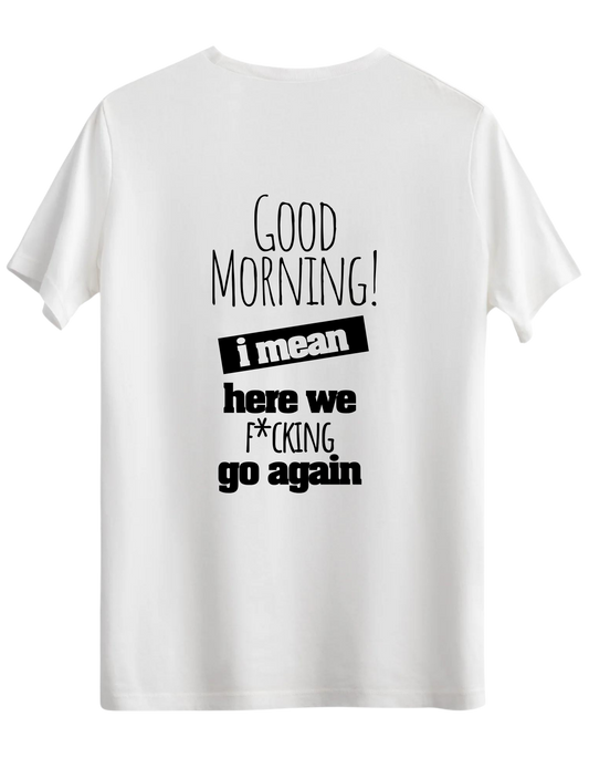 Good Morning Baskılı Bisiklet Yaka Regular T-shirt