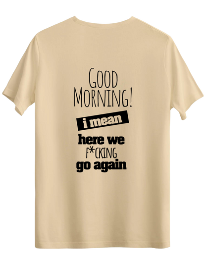 Good Morning Baskılı Bisiklet Yaka Regular T-shirt