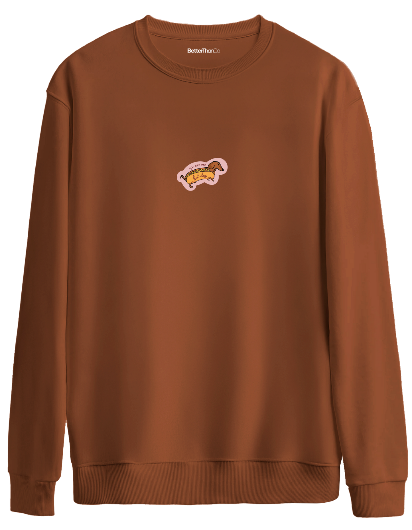 Hot Dog Baskılı Bisiklet Yaka Oversize Sweatshirt