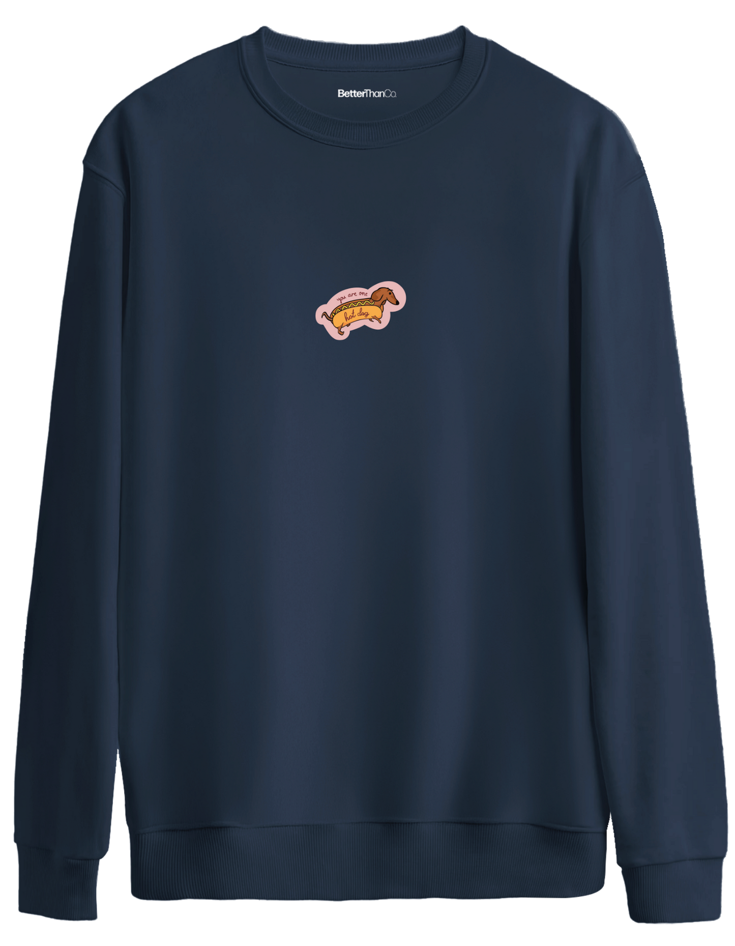 Hot Dog Baskılı Bisiklet Yaka Oversize Sweatshirt