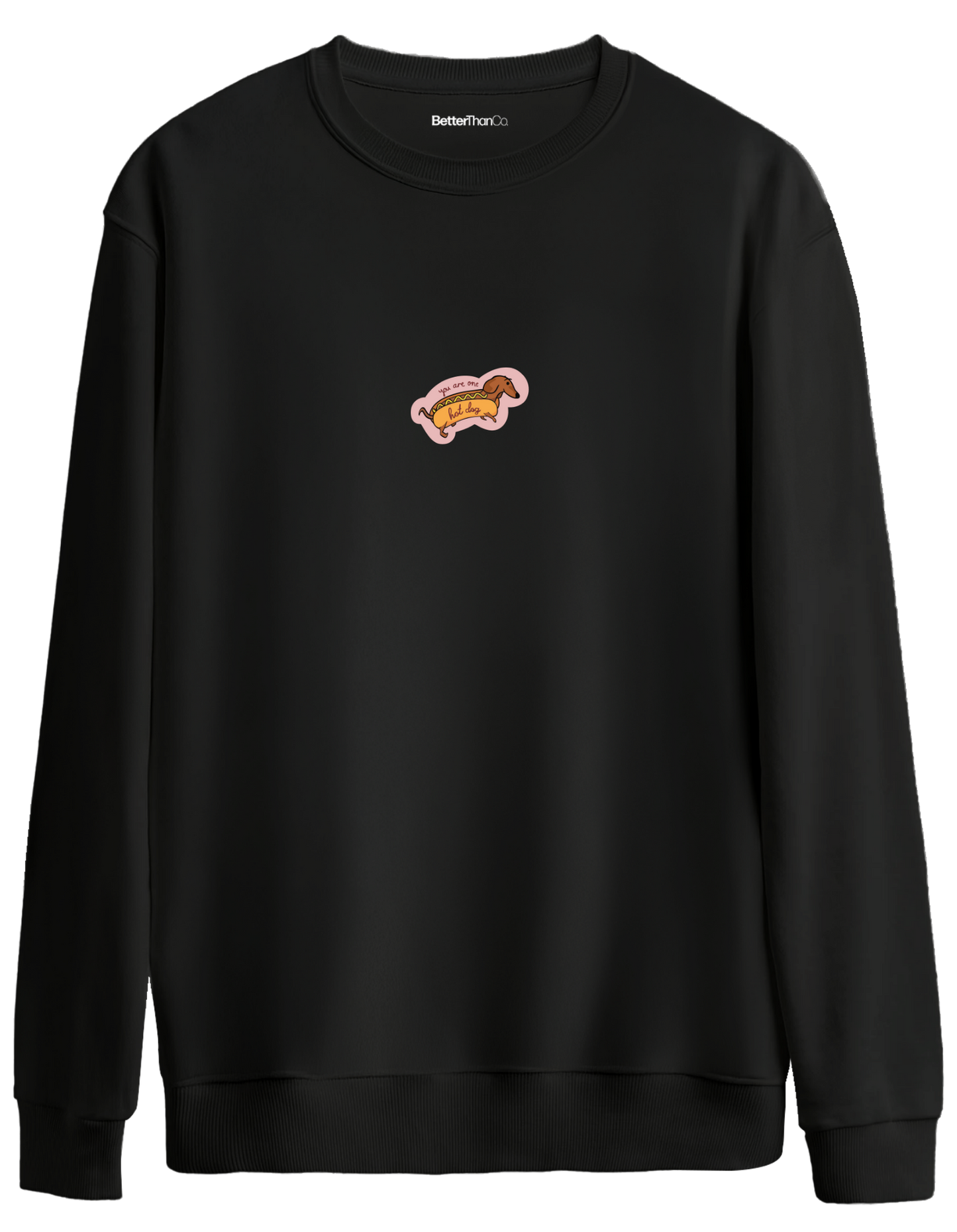 Hot Dog Baskılı Bisiklet Yaka Oversize Sweatshirt