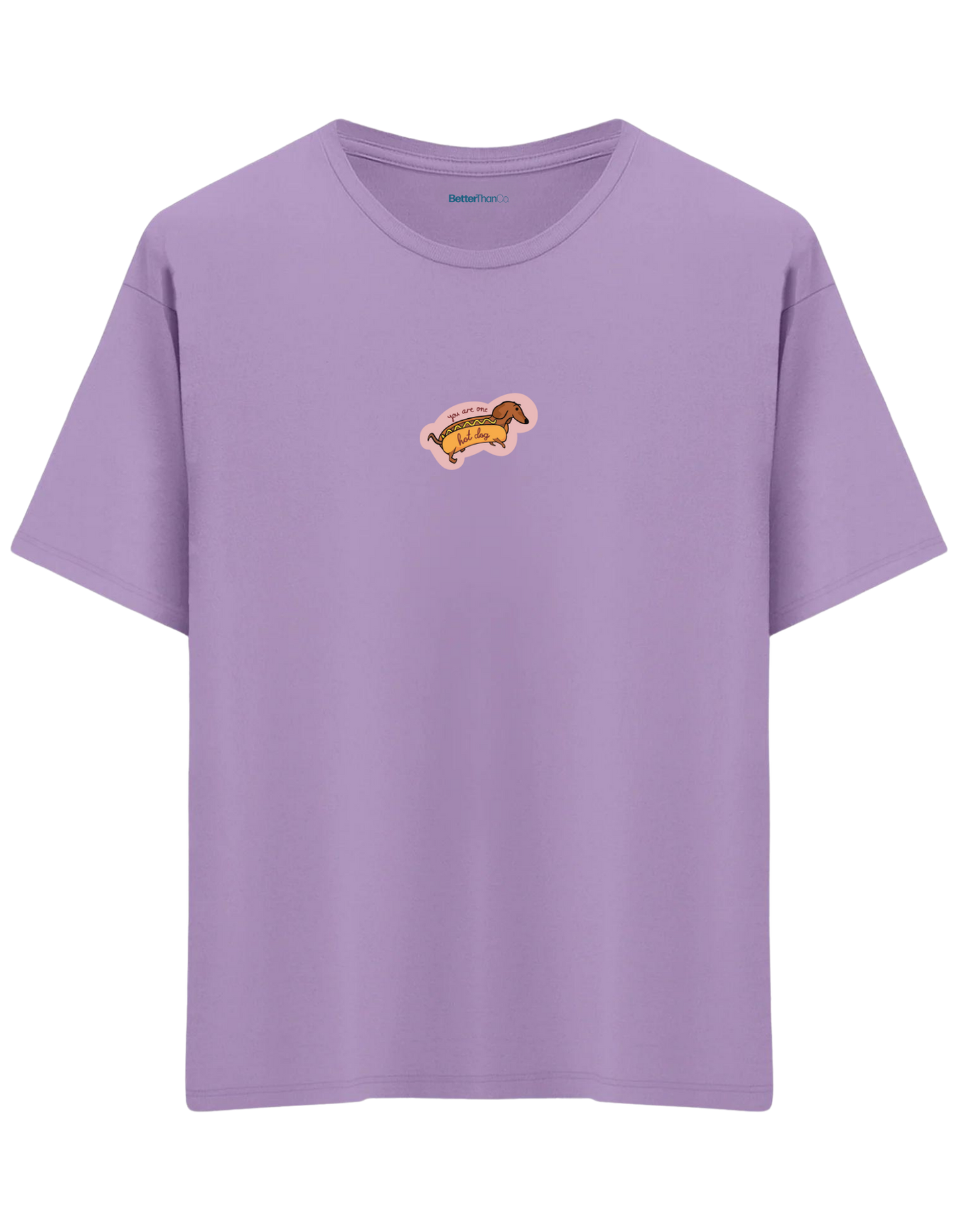 Hot Dog Baskılı Bisiklet Yaka Oversize T-shirt