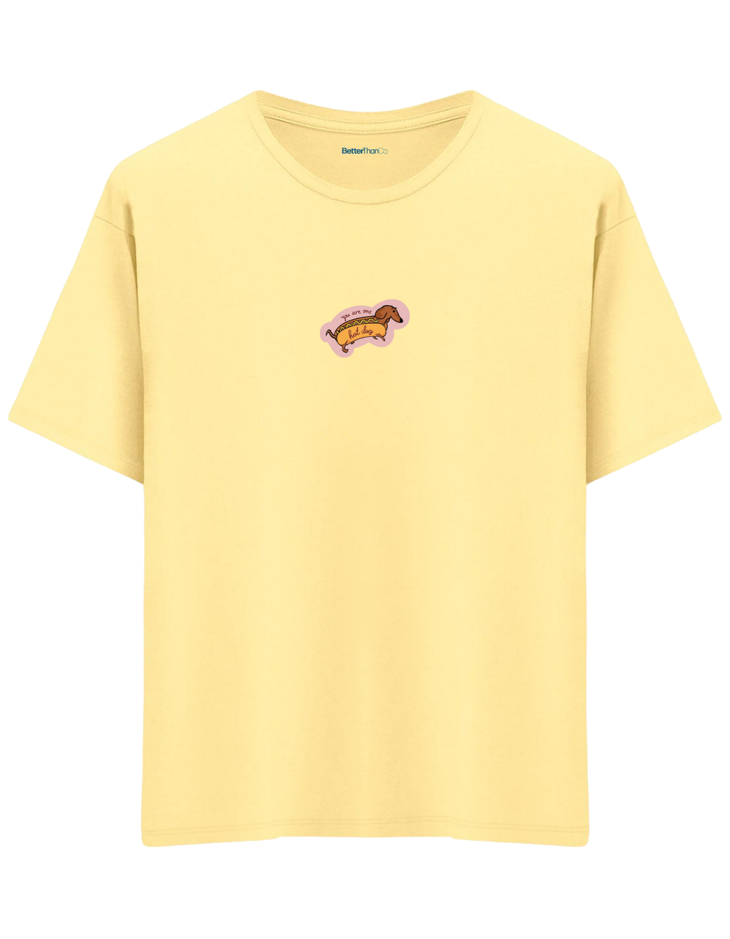 Hot Dog Baskılı Bisiklet Yaka Oversize T-shirt