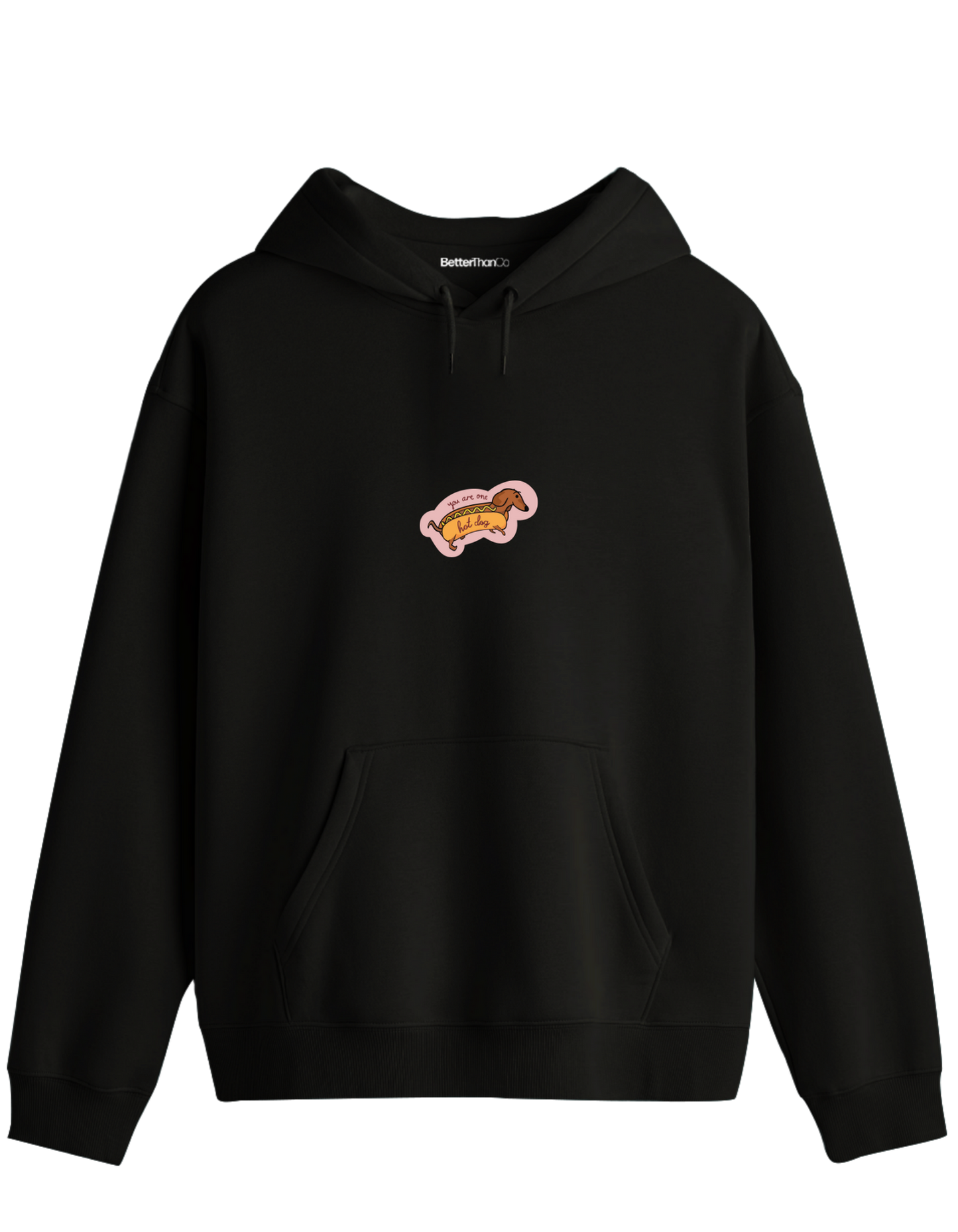 Hot Dog Baskılı Unisex Kapüşonlu Yaka Hoodie