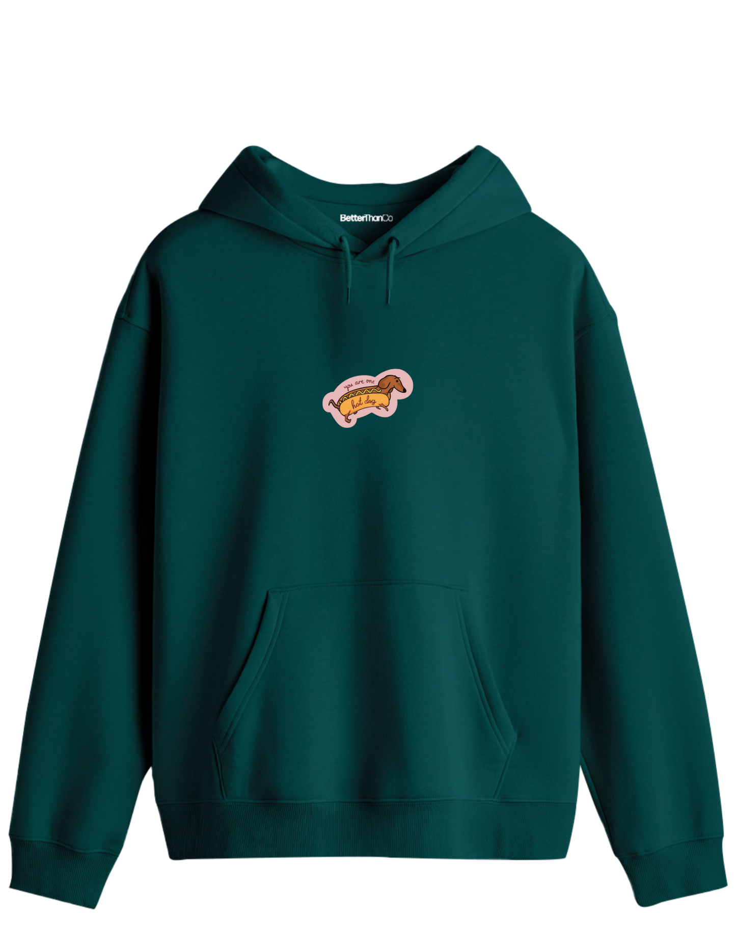 Hot Dog Baskılı Unisex Kapüşonlu Yaka Hoodie