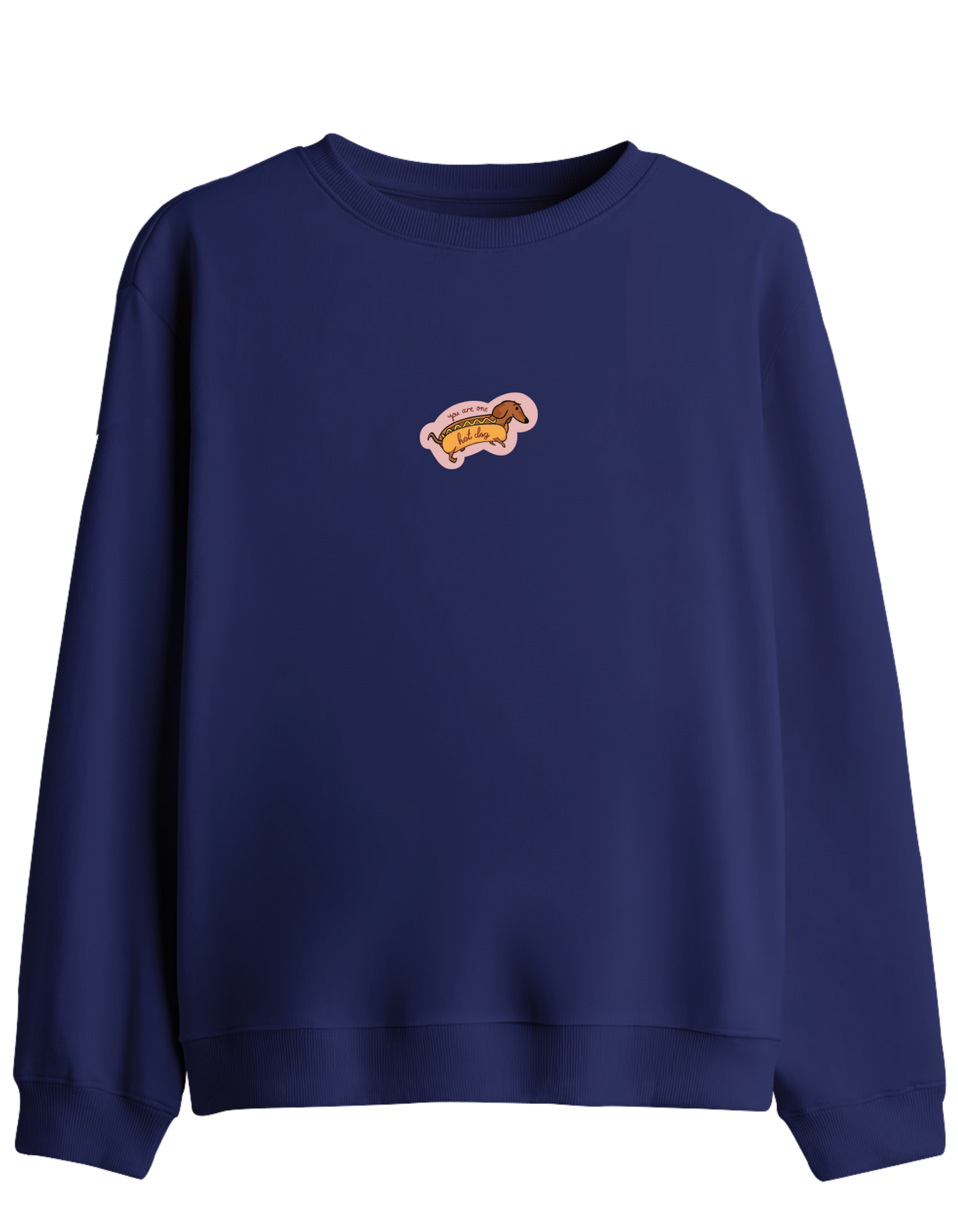 Hot Dog Baskılı Bisiklet Yaka Sweatshirt