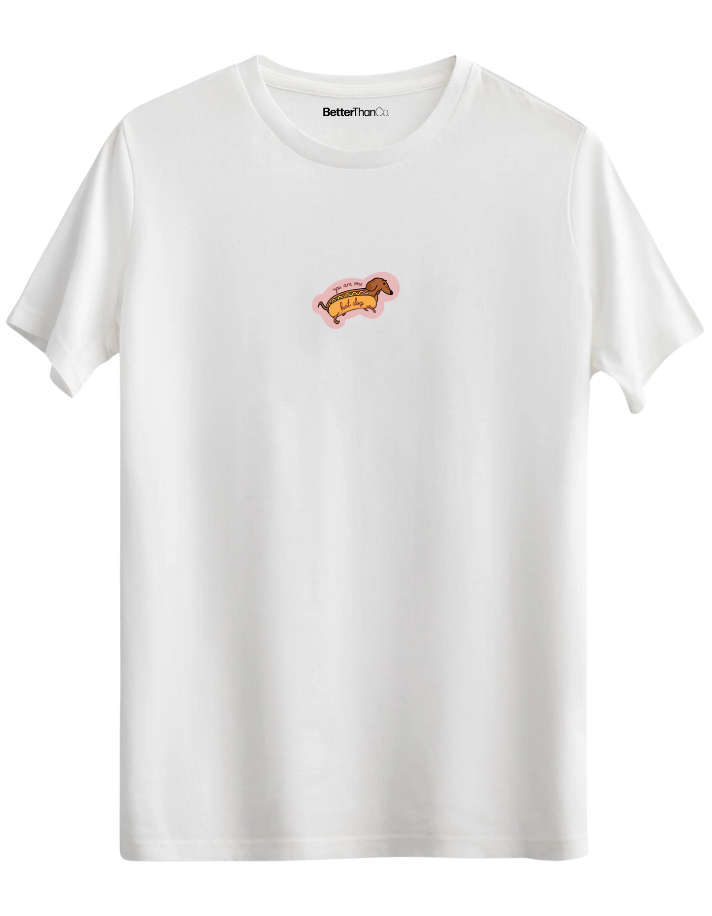 Hot Dog Baskılı Bisiklet Yaka Regular T-shirt