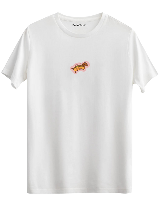 Hot Dog Baskılı Bisiklet Yaka Regular T-shirt