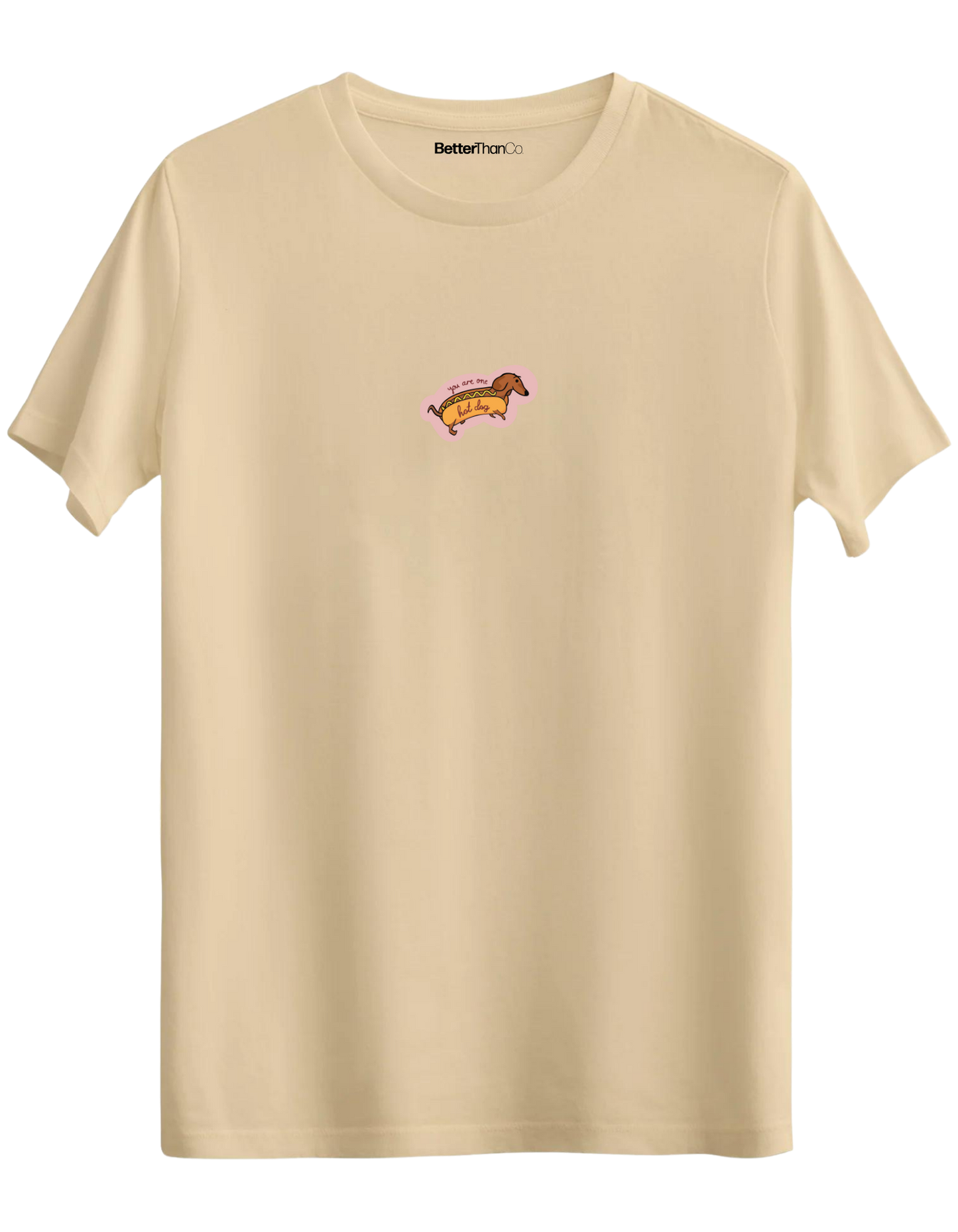 Hot Dog Baskılı Bisiklet Yaka Regular T-shirt