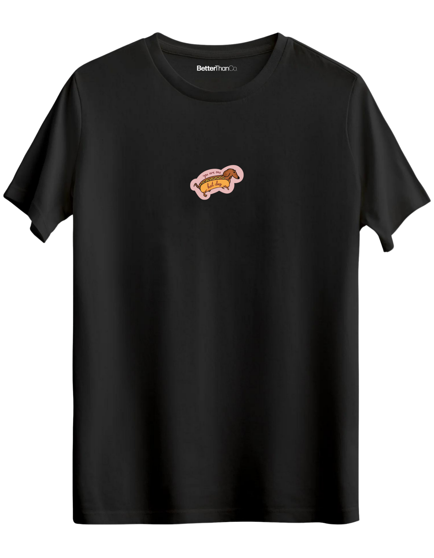 Hot Dog Baskılı Bisiklet Yaka Regular T-shirt