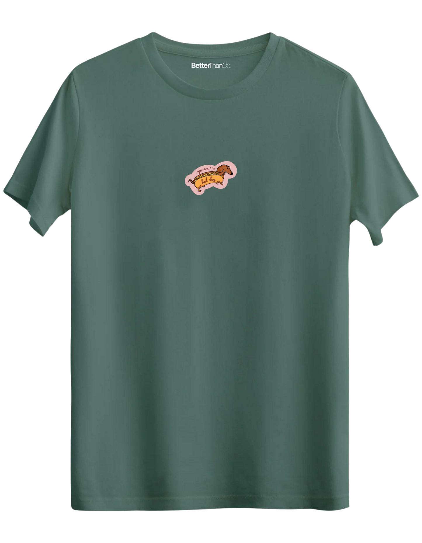 Hot Dog Baskılı Bisiklet Yaka Regular T-shirt