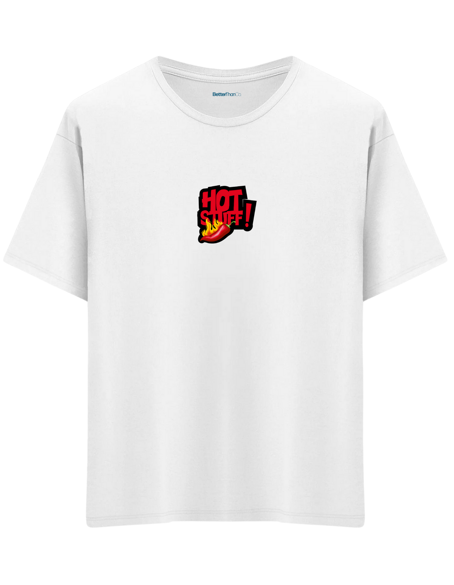 Hot Stuff Baskılı Bisiklet Yaka Oversize T-shirt