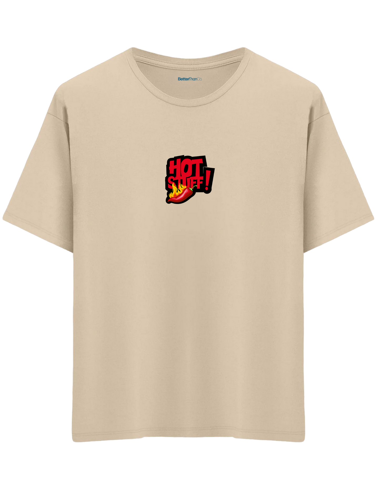 Hot Stuff Baskılı Bisiklet Yaka Oversize T-shirt