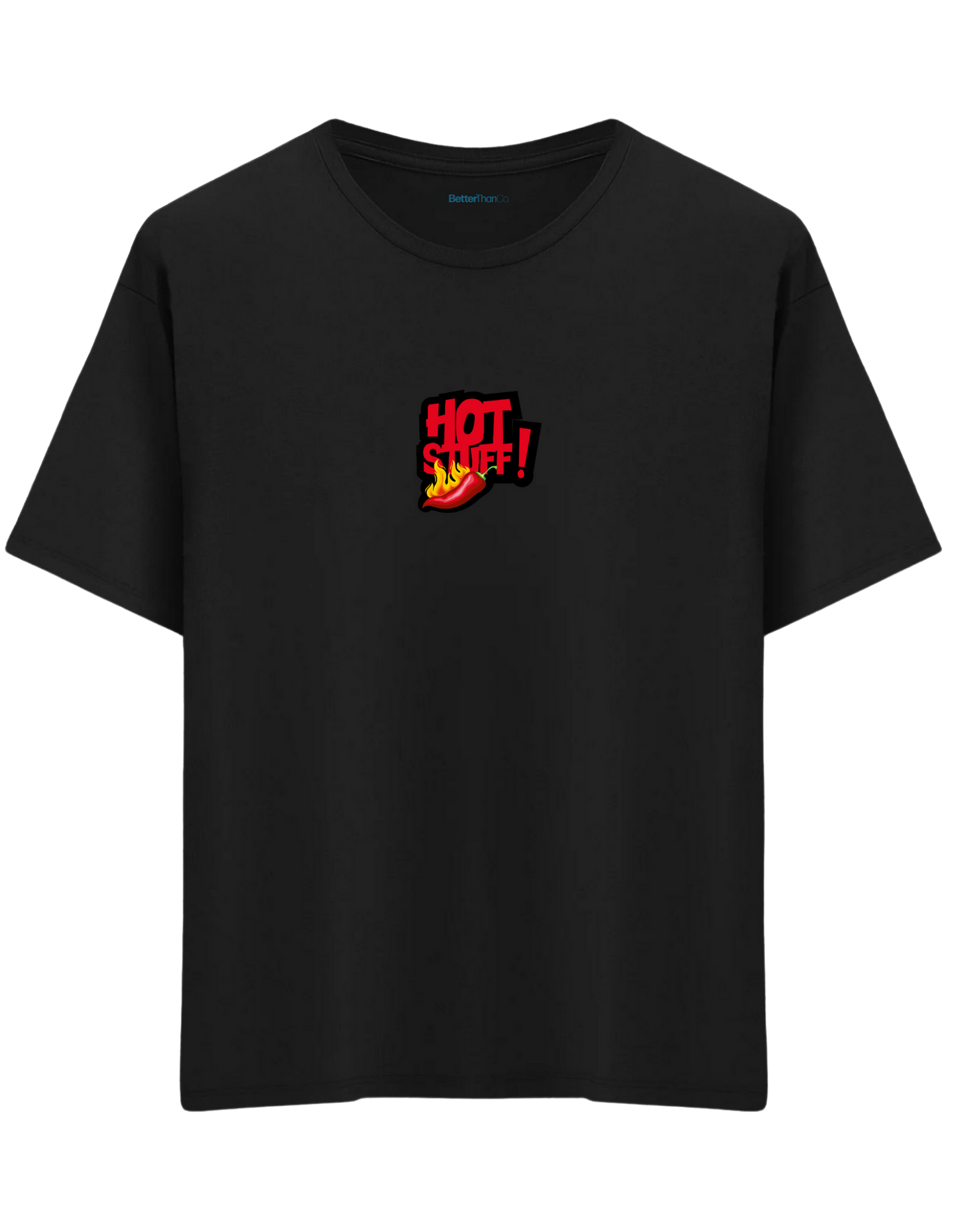 Hot Stuff Baskılı Bisiklet Yaka Oversize T-shirt