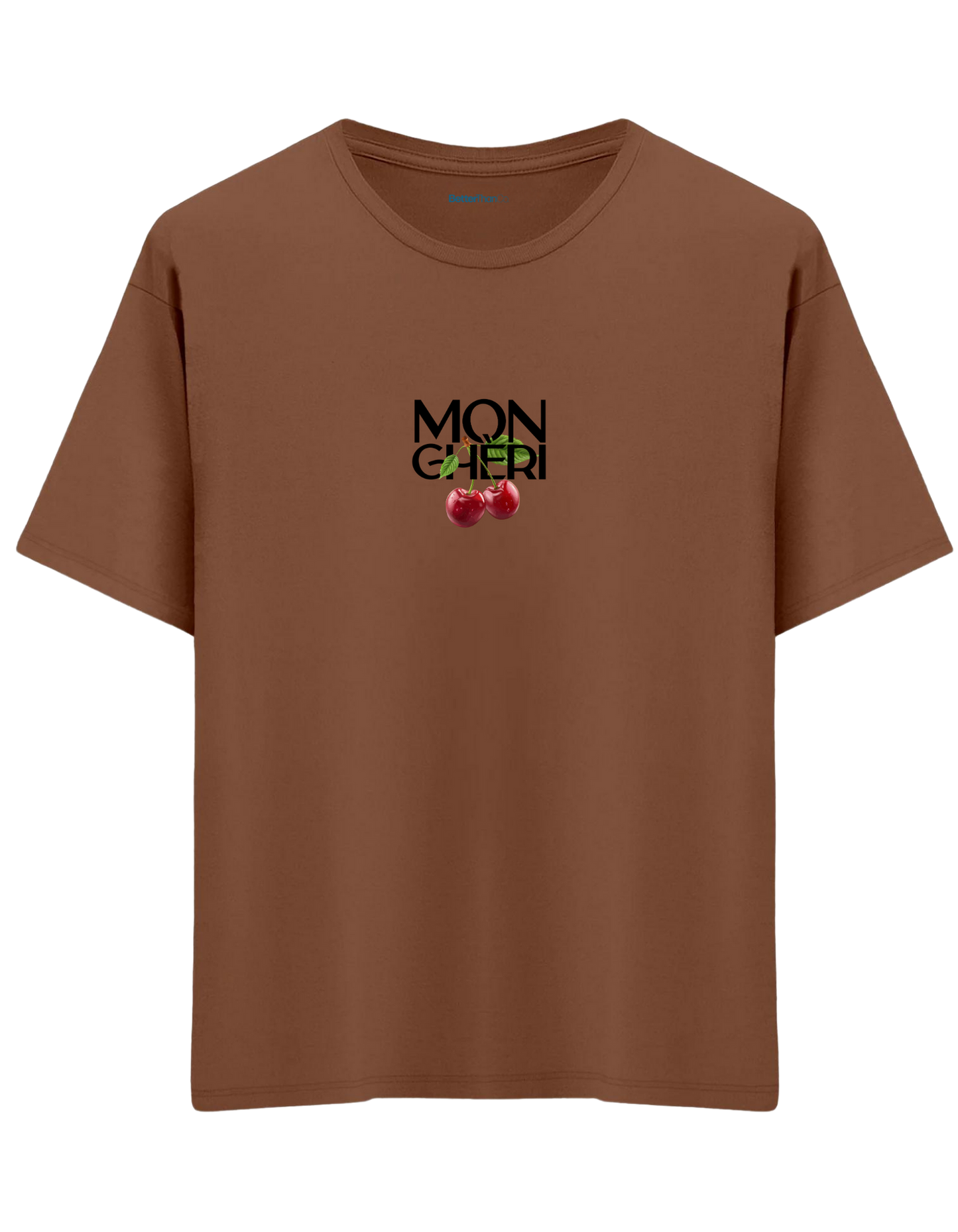 Monchéri Baskılı Bisiklet Yaka Oversize T-shirt