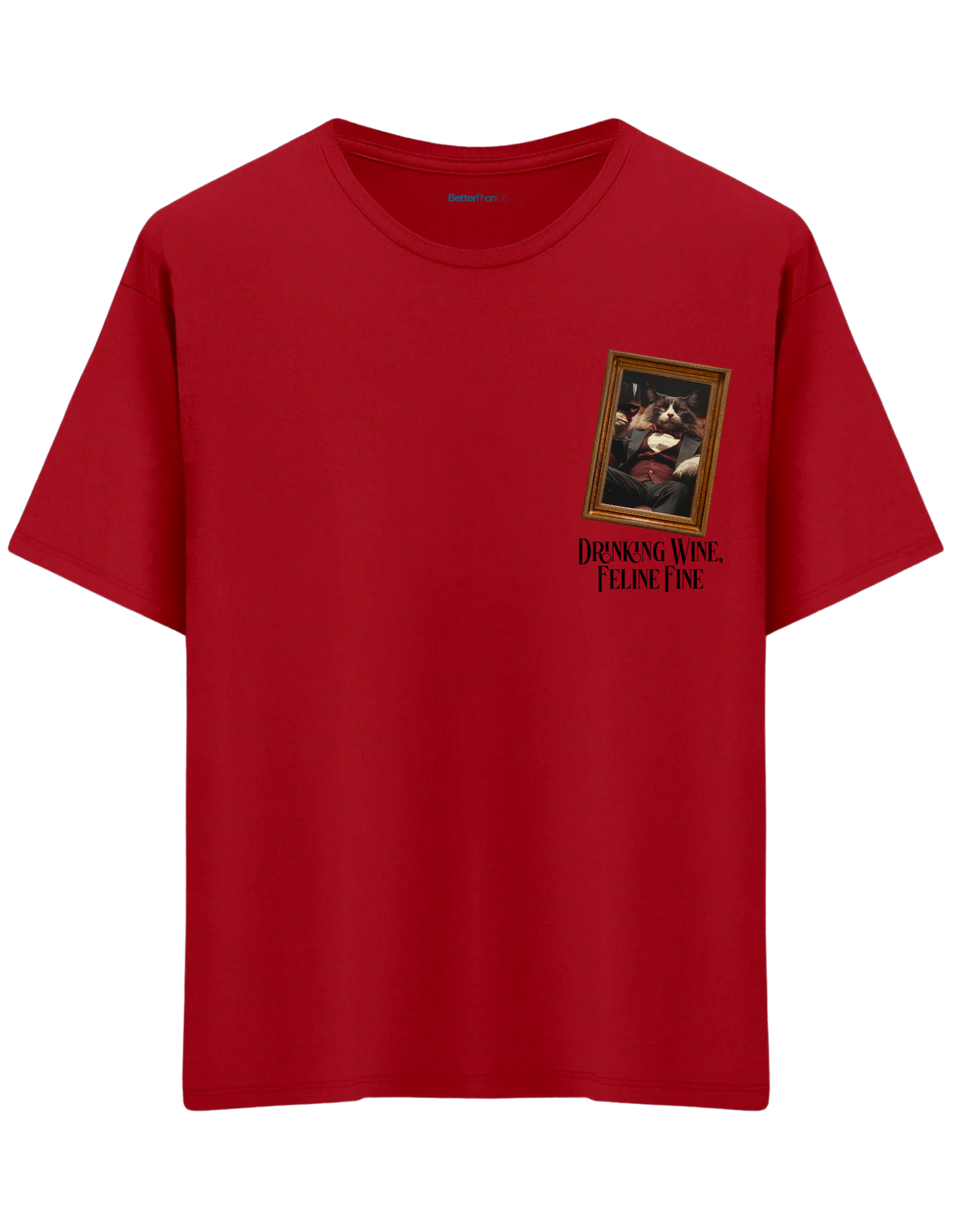 Feline Fine Baskılı Bisiklet Yaka Oversize T-shirt