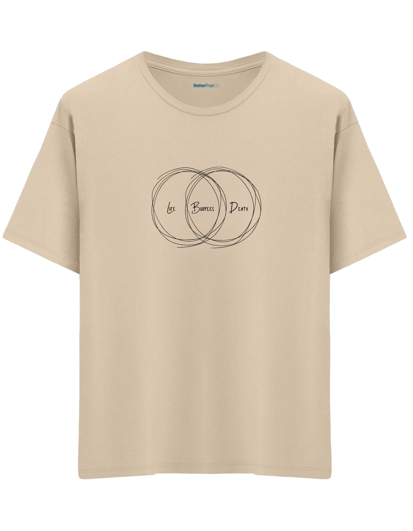 Burpees Baskılı Bisiklet Yaka Oversize T-shirt