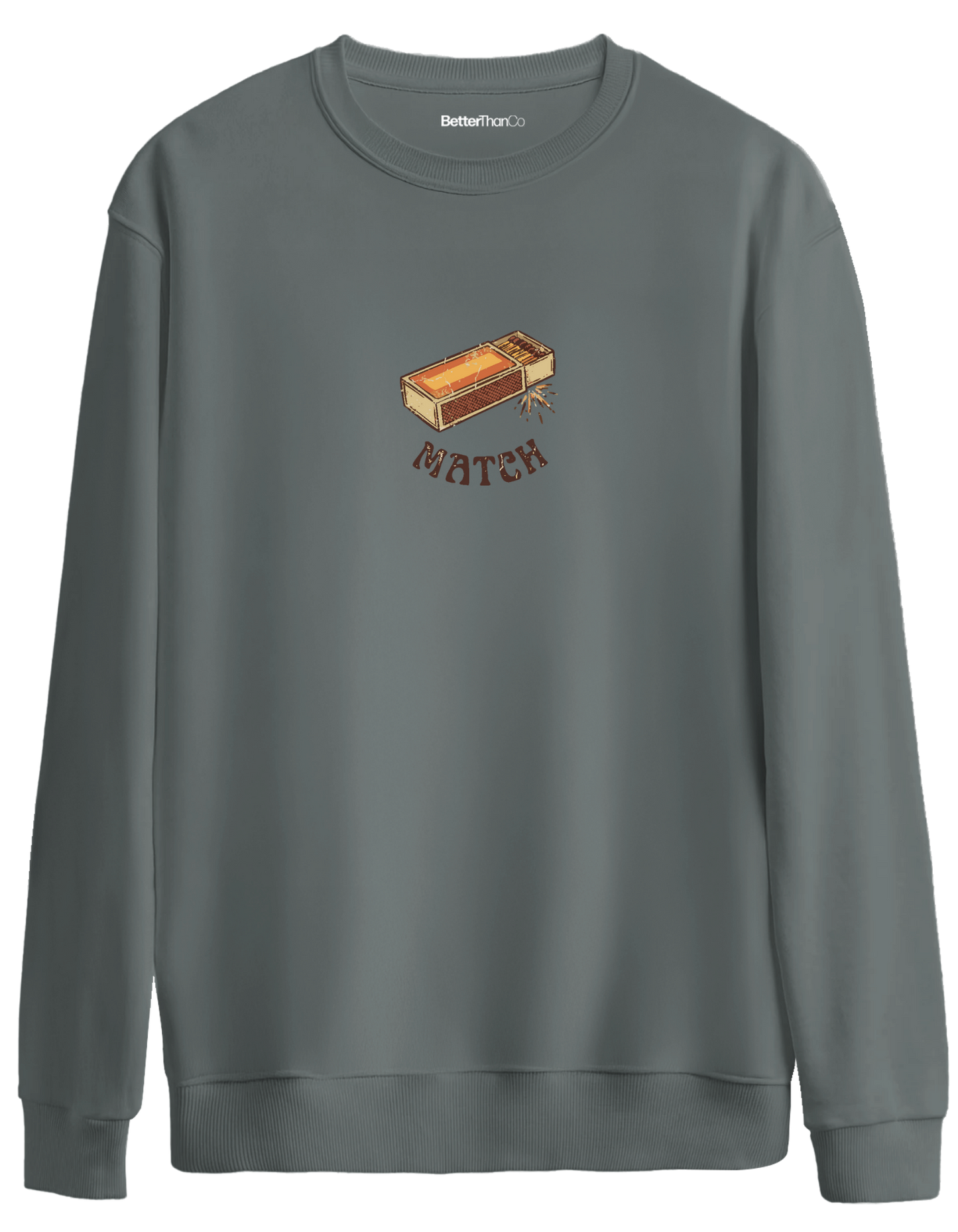 Match! Baskılı Bisiklet Yaka Oversize Sweatshirt