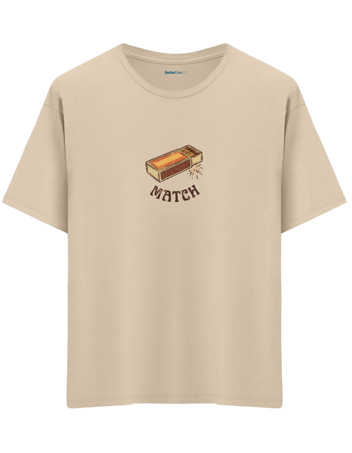 Match! Baskılı Bisiklet Yaka Oversize T-shirt