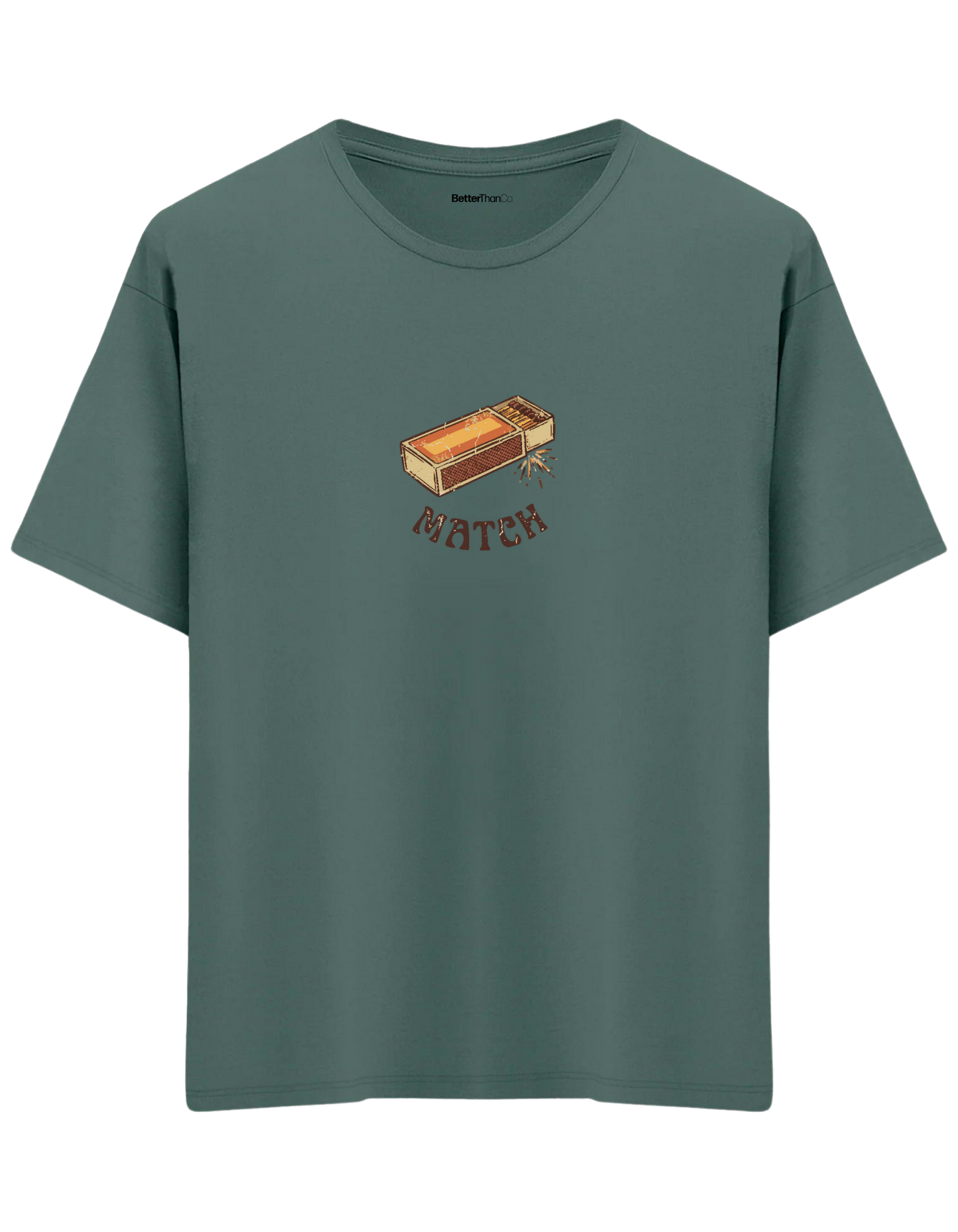Match! Baskılı Bisiklet Yaka Oversize T-shirt