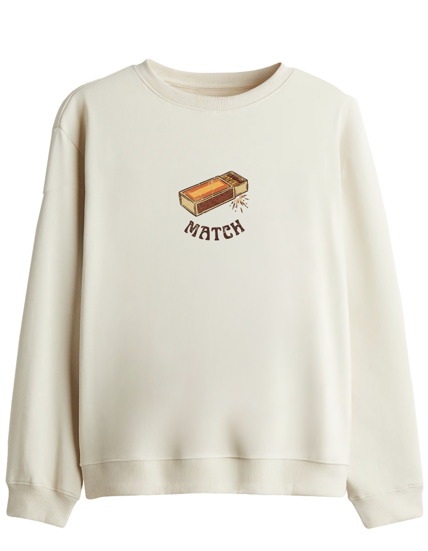 Match! Baskılı Bisiklet Yaka Sweatshirt