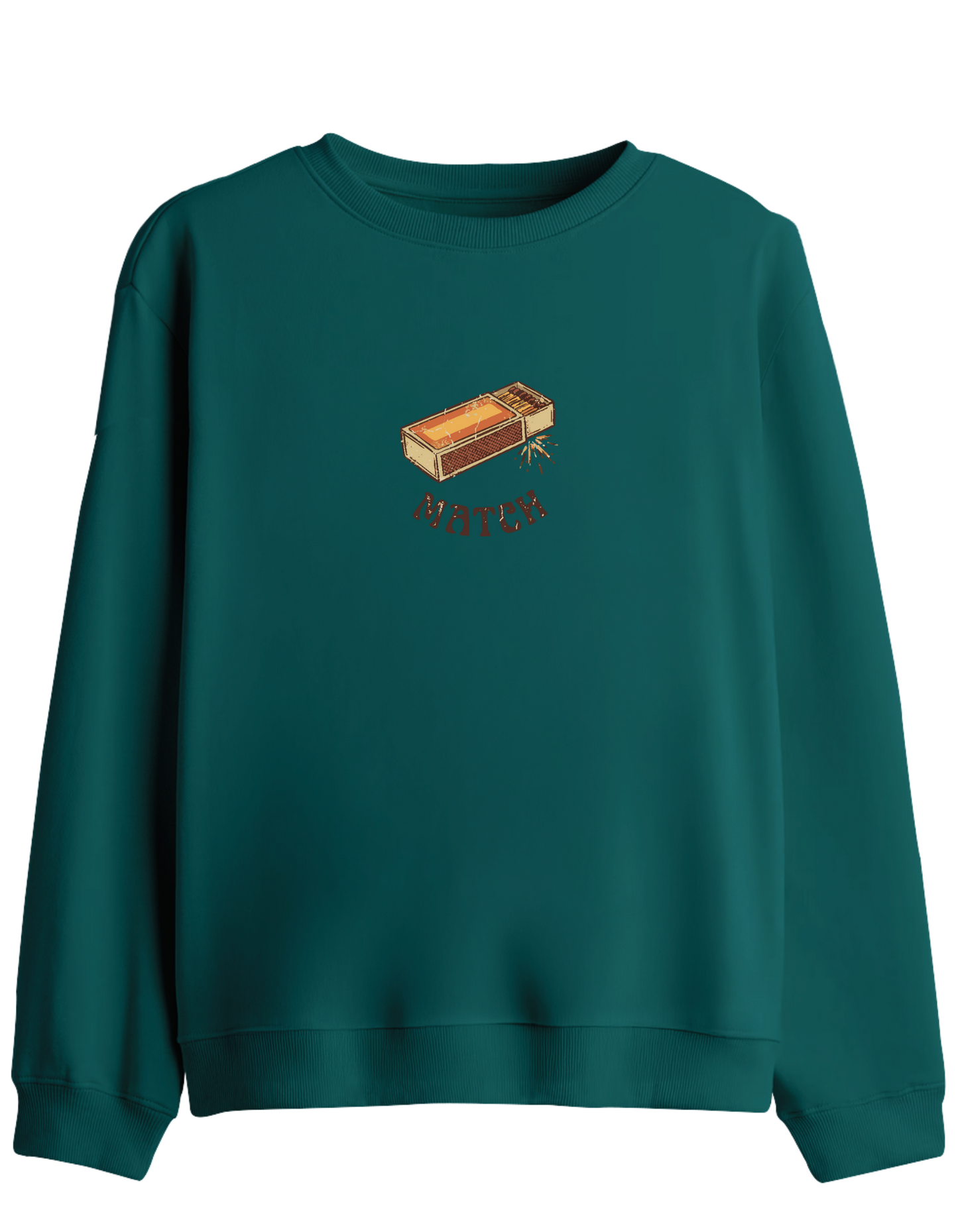 Match! Baskılı Bisiklet Yaka Sweatshirt