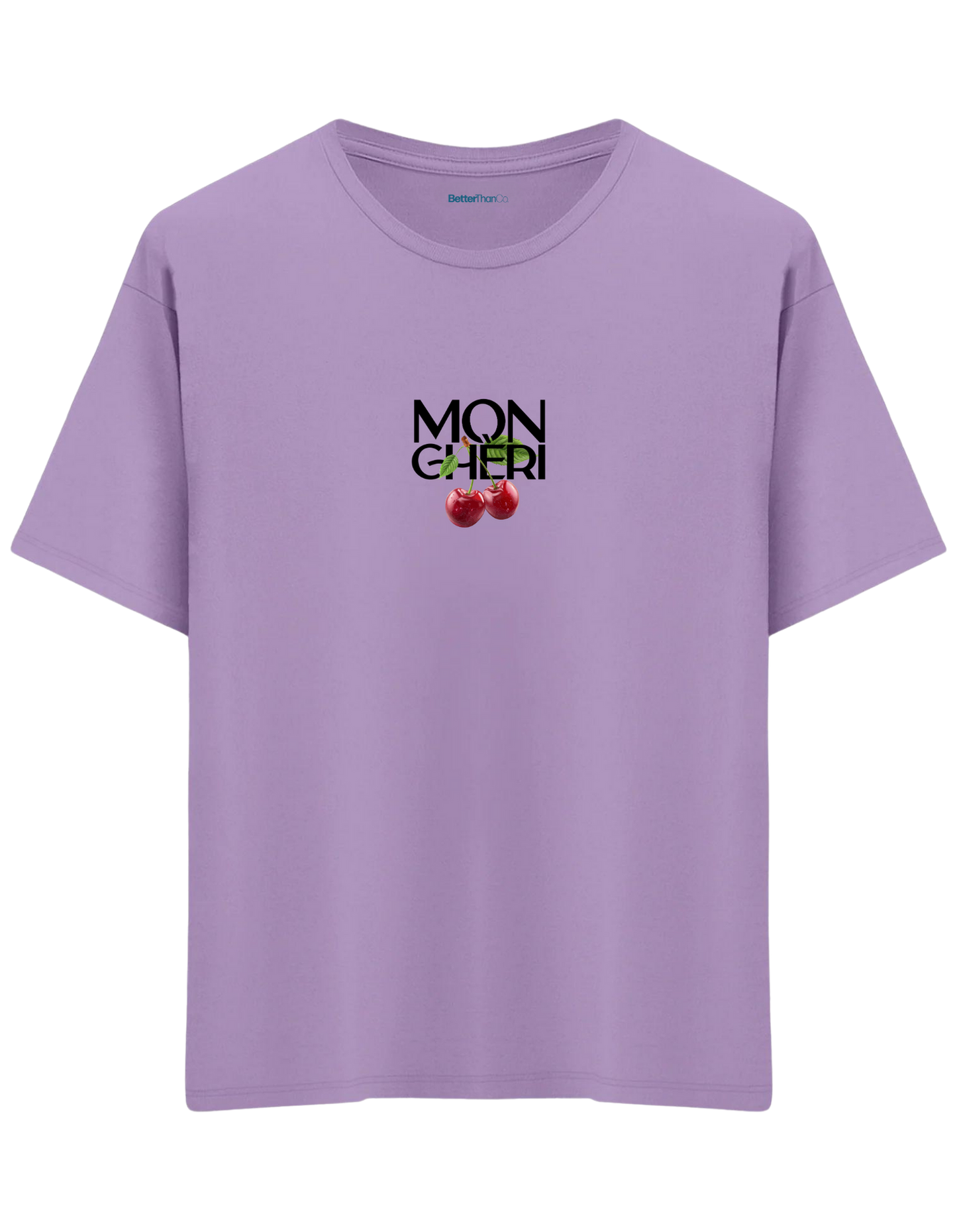 Monchéri Baskılı Bisiklet Yaka Oversize T-shirt