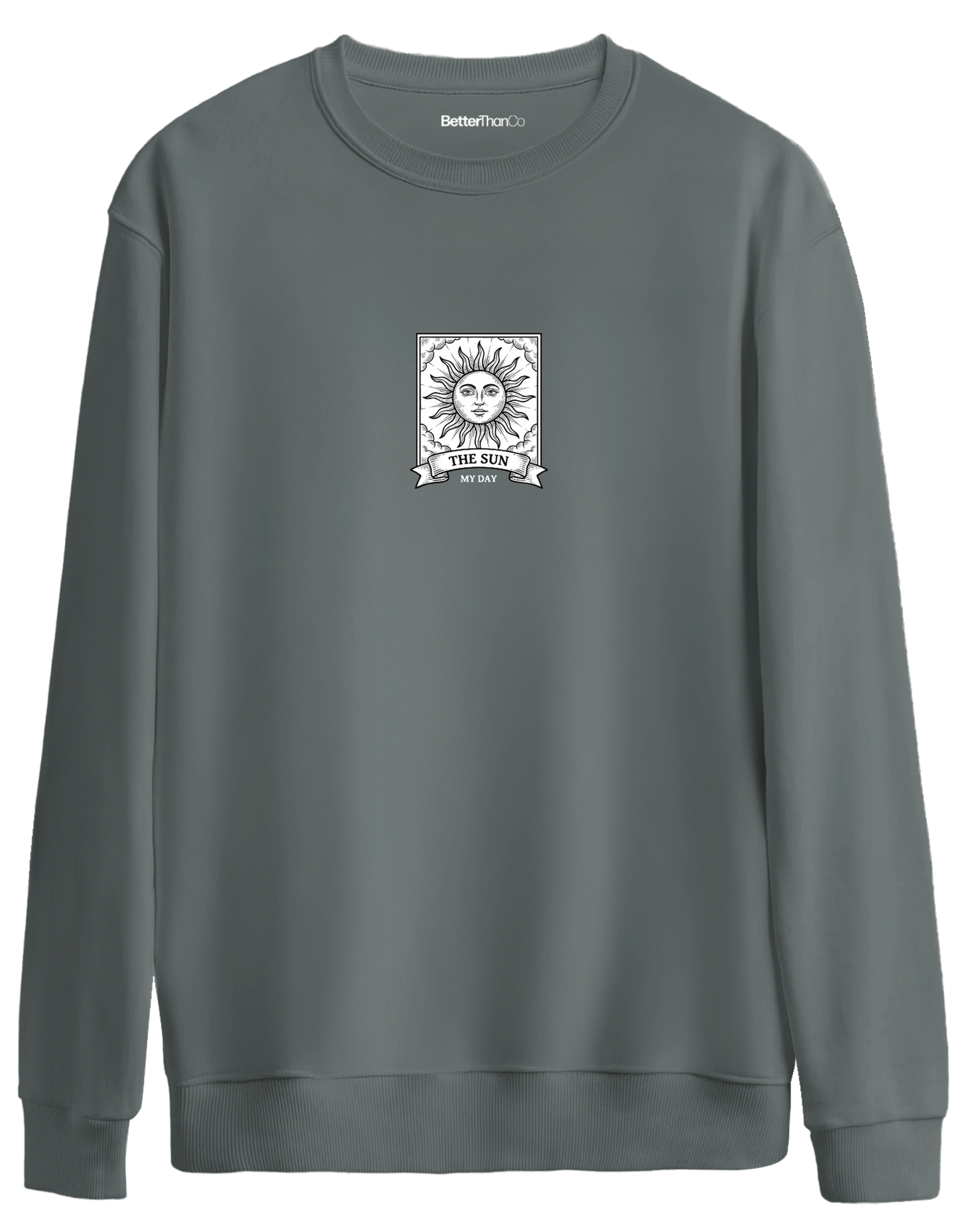 My Day Baskılı Bisiklet Yaka Oversize Sweatshirt