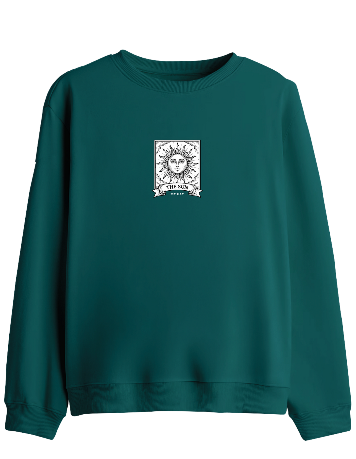 My Day Baskılı Bisiklet Yaka Sweatshirt