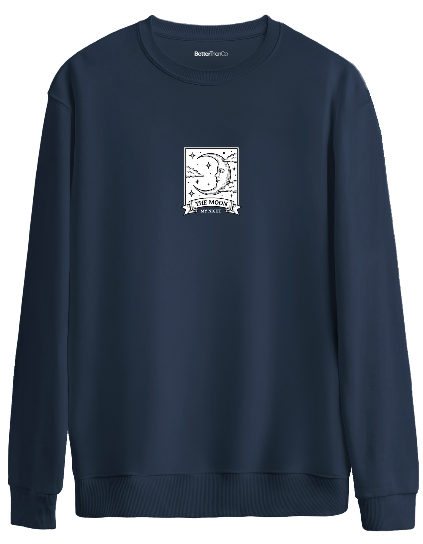 My Night Baskılı Bisiklet Yaka Oversize Sweatshirt