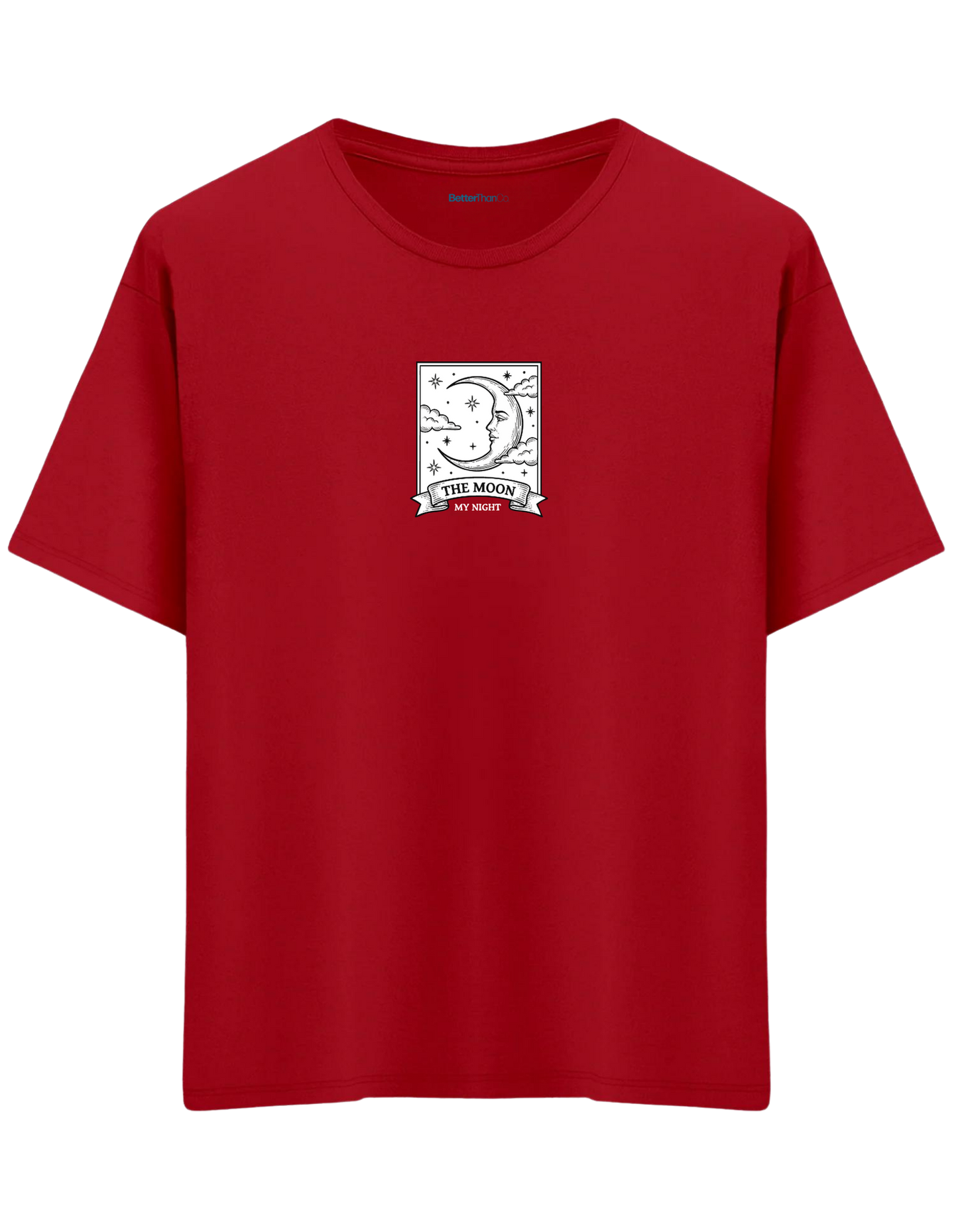 My Night Baskılı Bisiklet Yaka Oversize T-shirt