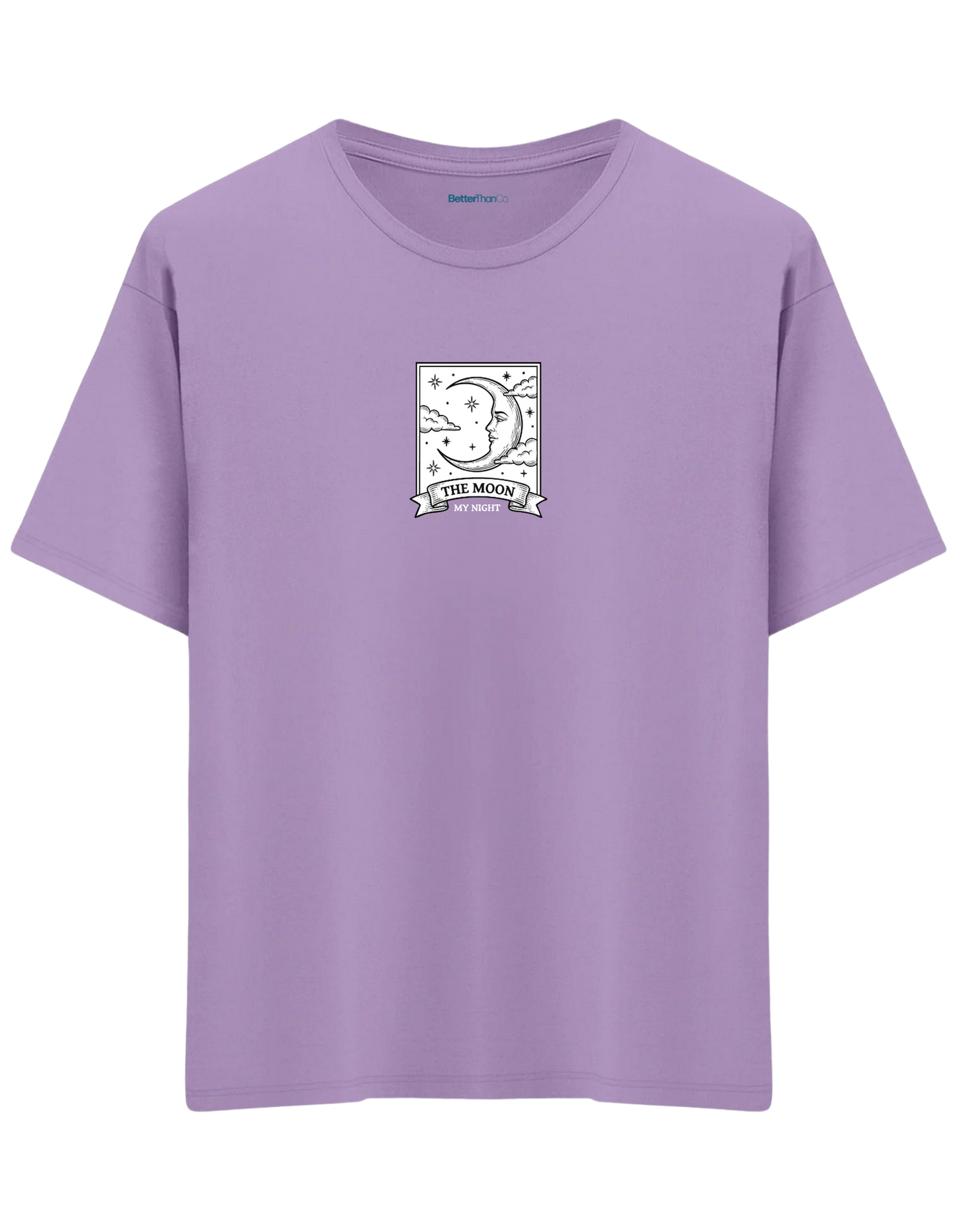 My Night Baskılı Bisiklet Yaka Oversize T-shirt