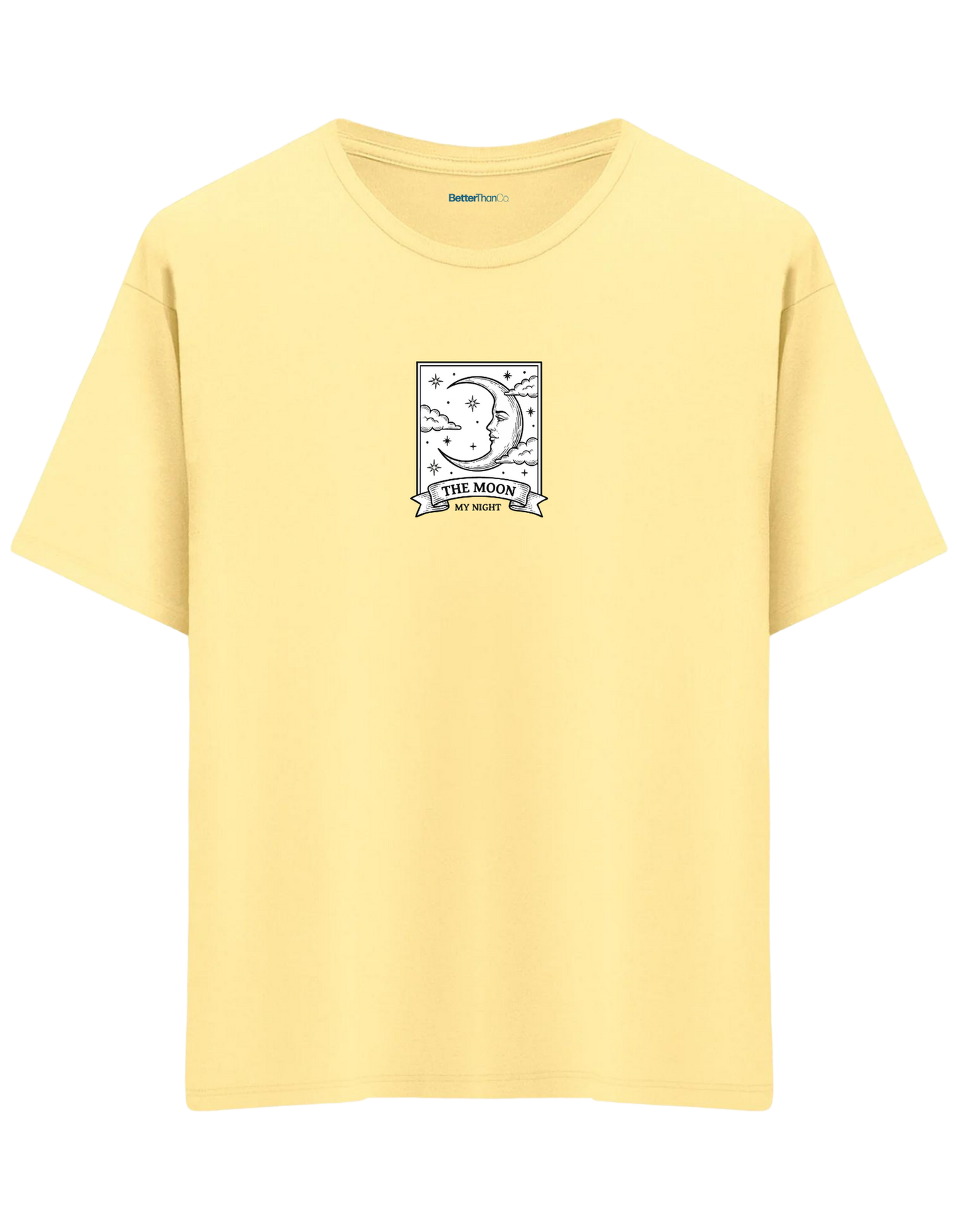 My Night Baskılı Bisiklet Yaka Oversize T-shirt