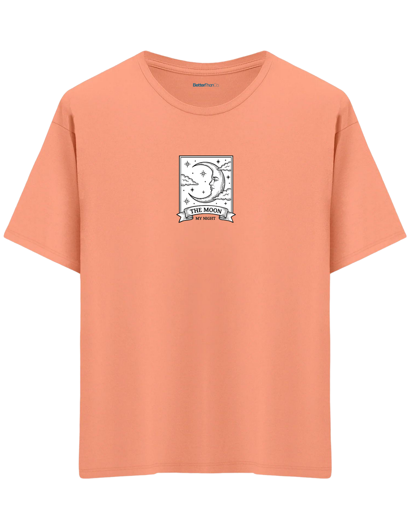 My Night Baskılı Bisiklet Yaka Oversize T-shirt