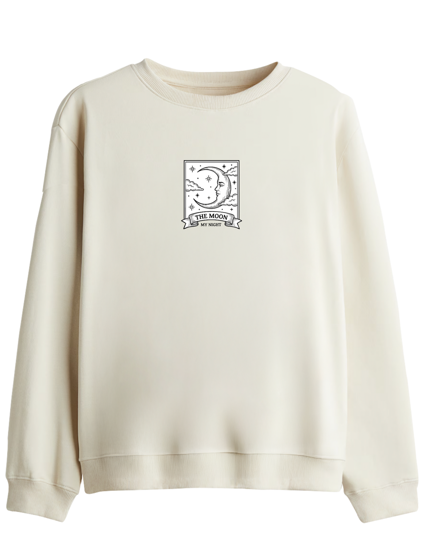My Night Baskılı Bisiklet Yaka Sweatshirt