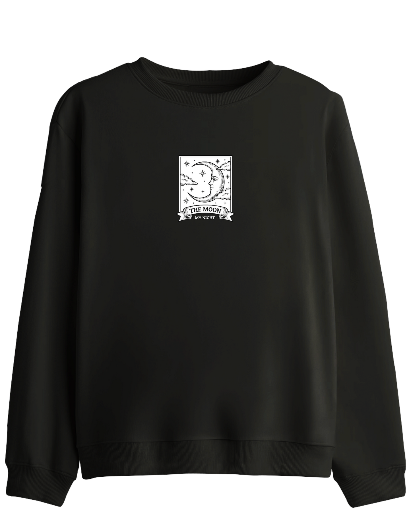 My Night Baskılı Bisiklet Yaka Sweatshirt