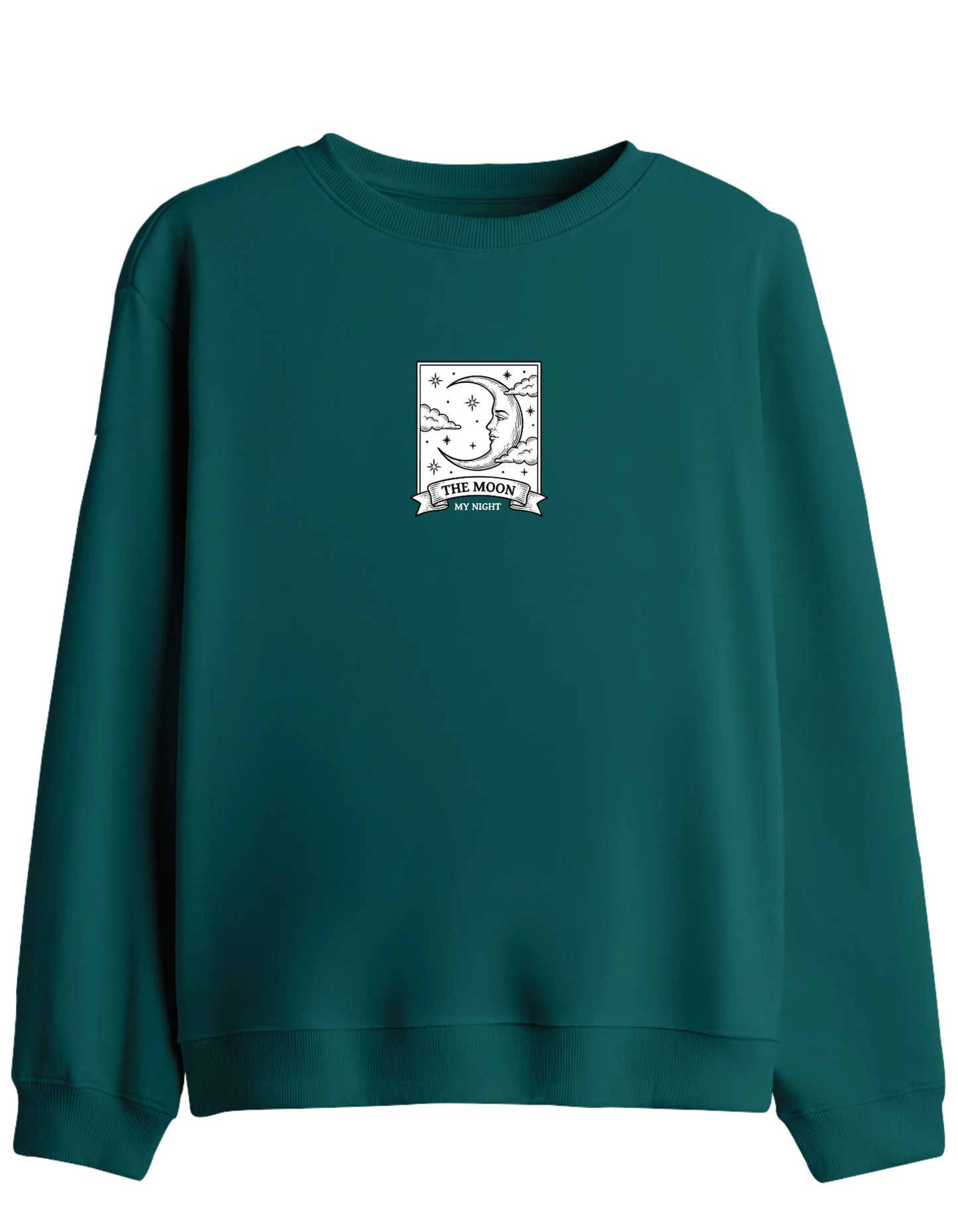 My Night Baskılı Bisiklet Yaka Sweatshirt