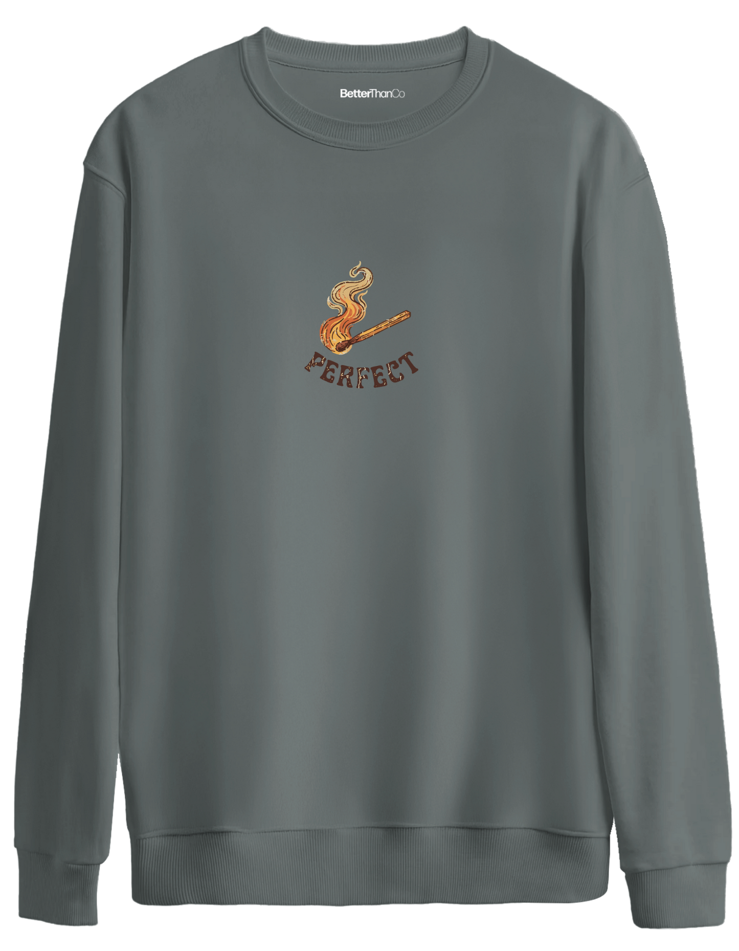 Perfect! Baskılı Bisiklet Yaka Oversize Sweatshirt
