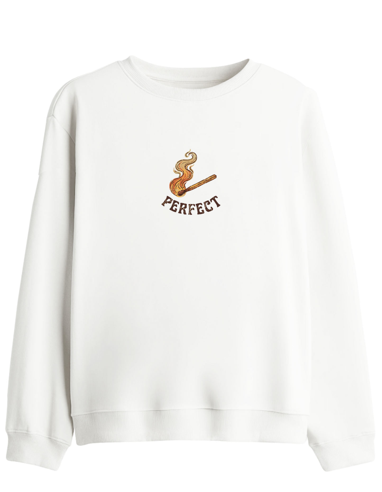 Perfect! Baskılı Bisiklet Yaka Sweatshirt